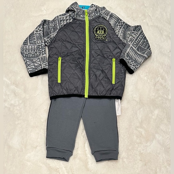 Star Wars Kids Boys 3-pc Sweater Fleece Set Hoodie+shirt+pants Size 4T - Picture 10 of 11